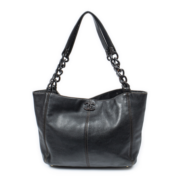 Chanel Wooden Chain Shopping Tote - Picture 1 of 8